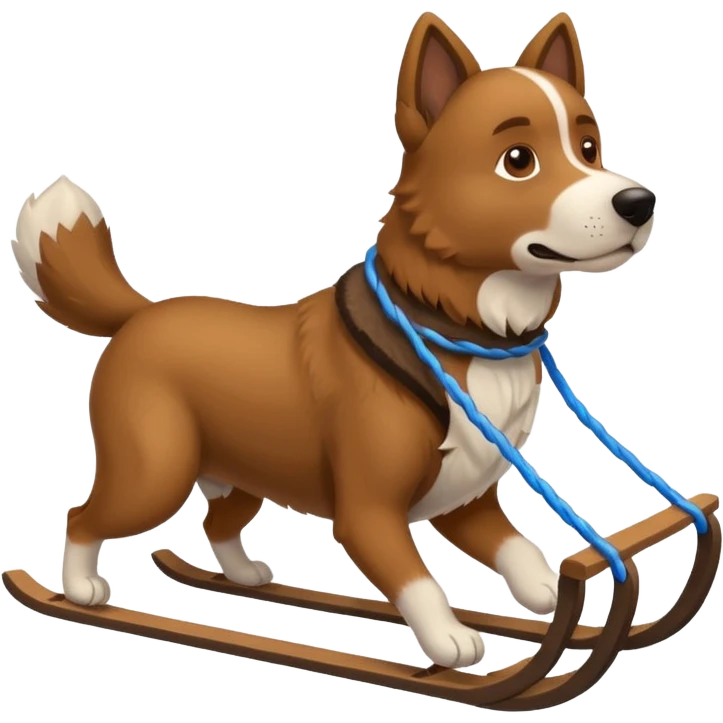 dog carrying sled emoji