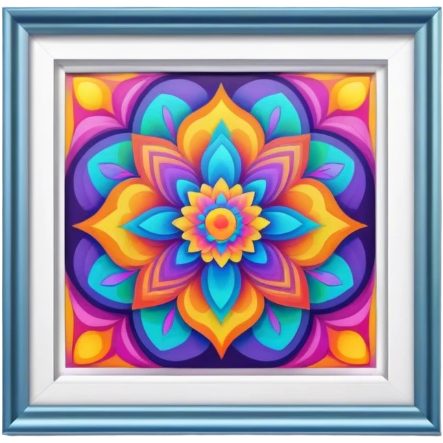 Psychedelic colored photo frame emoji