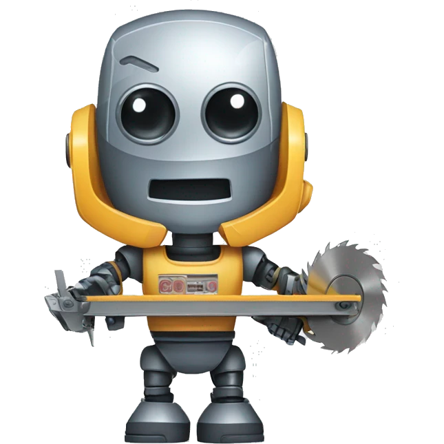 a robot with a circular saw emoji