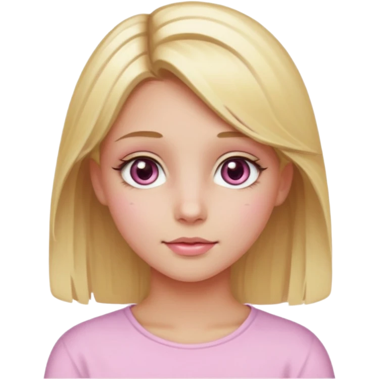 Una chica rubia con mechas leves de rosa ojos hazel  emoji
