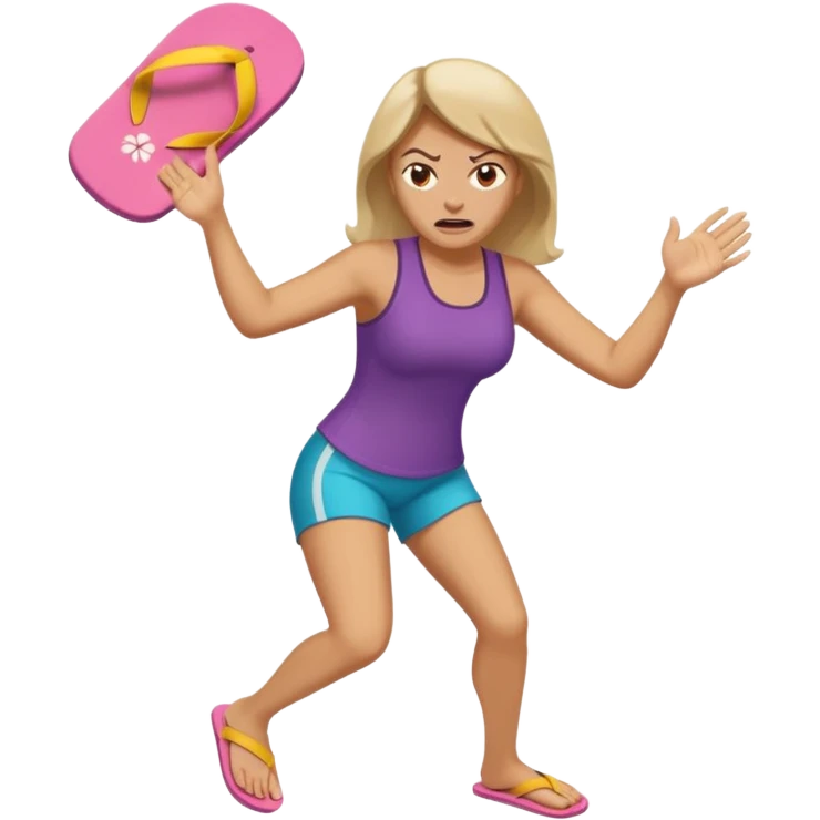 Une maman énervée jette une claquette emoji