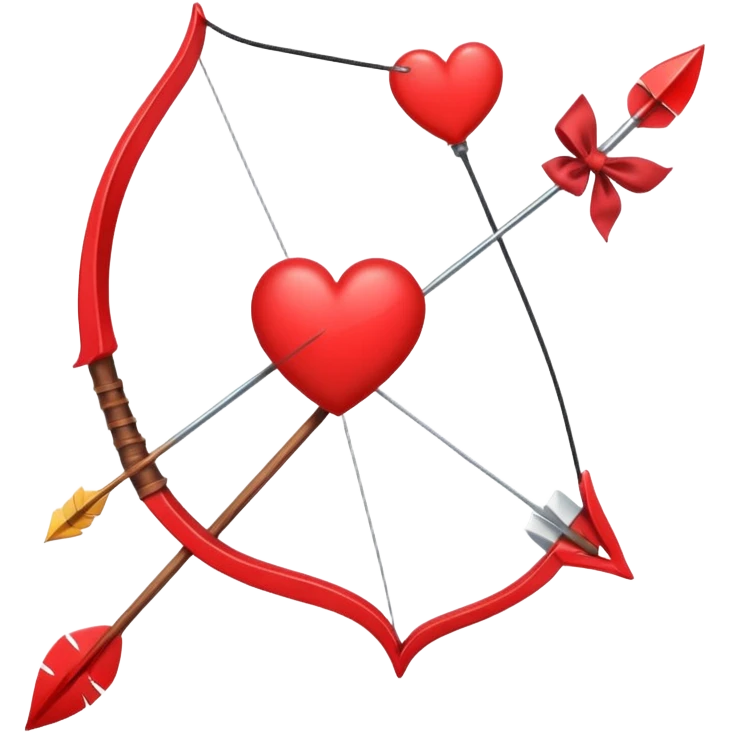 red bow and arrow with heart emoji