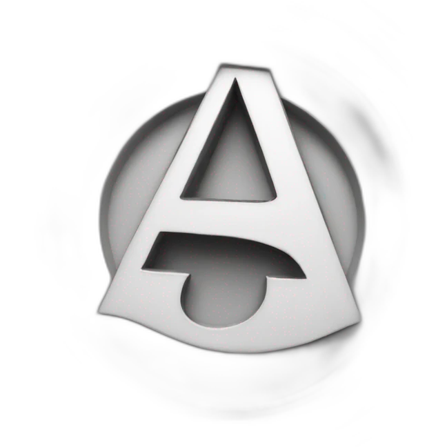 Greek letter A as capital in black and white emoji