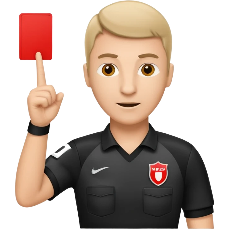 Soccer referee giving red card emoji