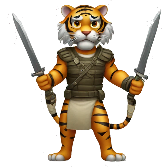 Tiger with weapon  emoji