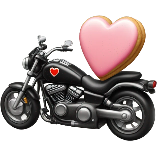 cookie heart with black motorcycle  emoji