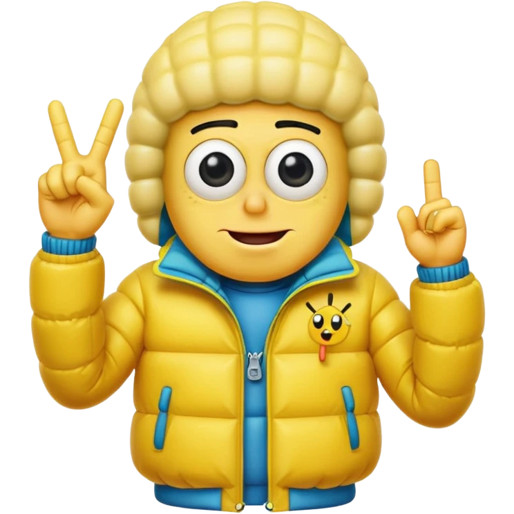 SpongeBob with a puffer jacket sticking up the middle finger emoji