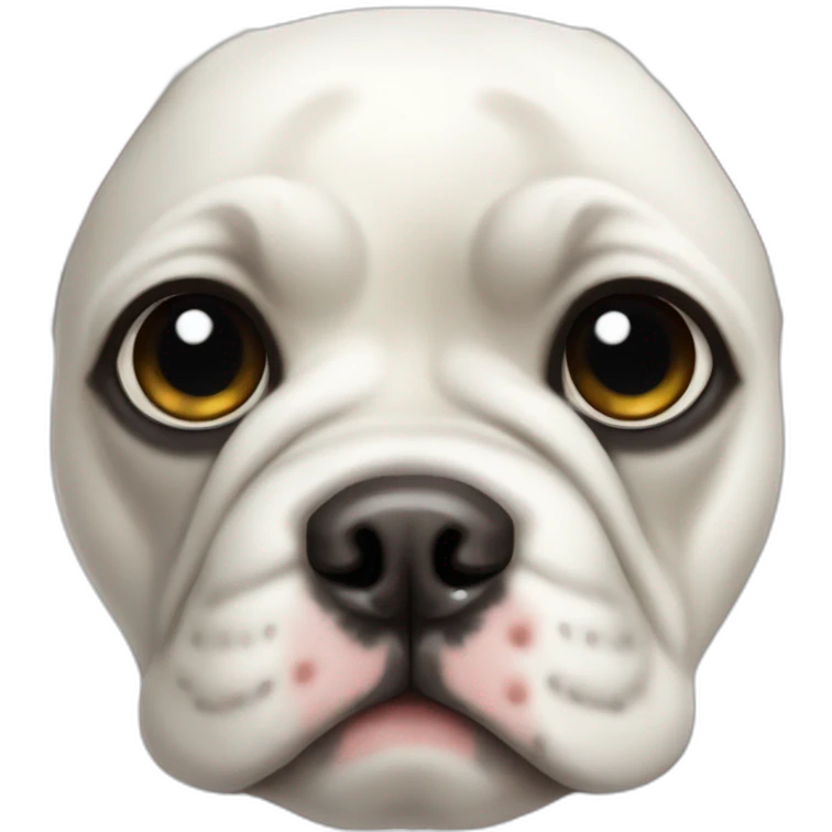 white french bulldog with eye spot emoji