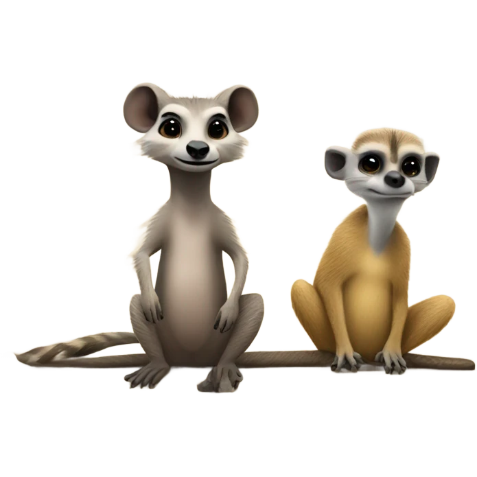 A warthog and a meerkat riding on a Pontoon boat emoji