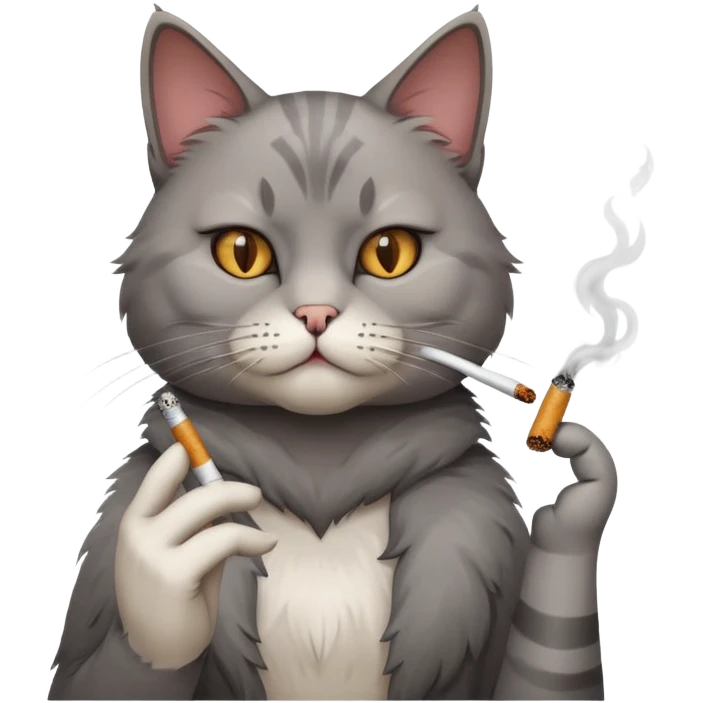 Cat smoking a cigarette  emoji