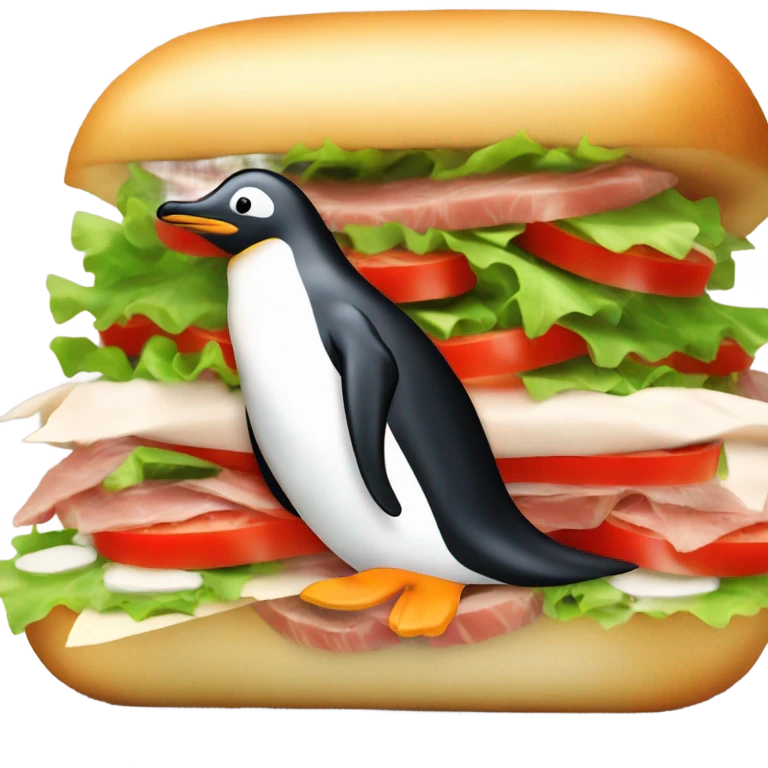 Penguin tuna sub sandwich  emoji