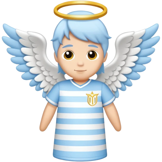 Light blue jersey with white stripes and an angel logo in the center emoji