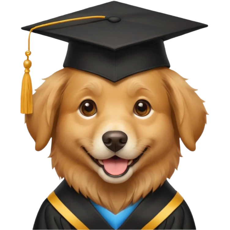 graduating cap dog emoji