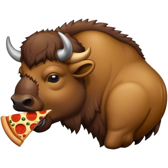 Bison eating pizza emoji
