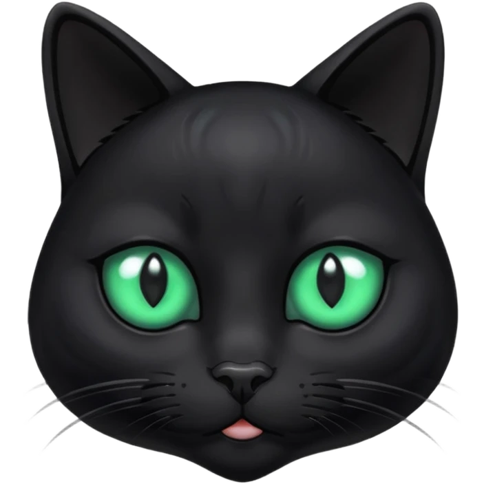 sad black cat with a tear emoji