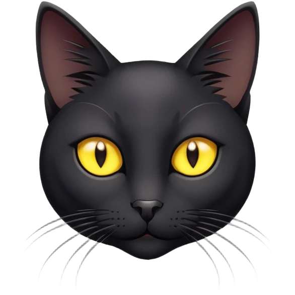 skinny black cat with yellow eyes emoji