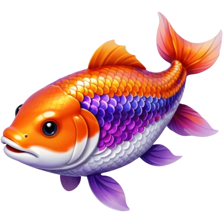 color gradient between red and purple glitter cute happy carp emoji