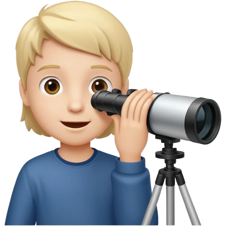 happy child using a telescope emoji