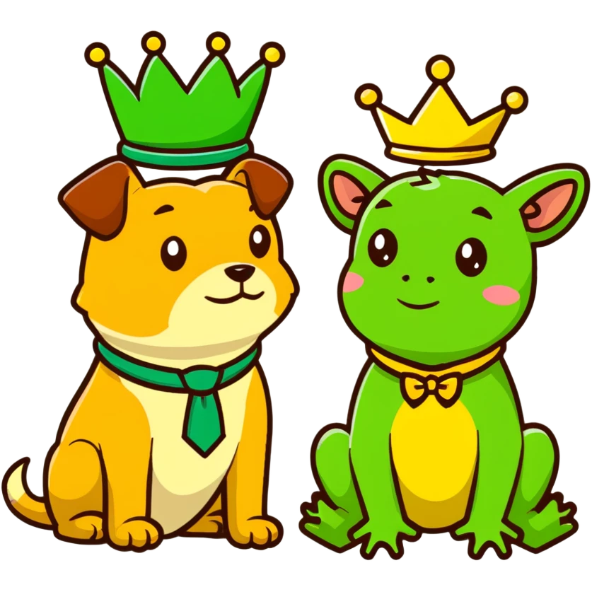 Dog and frog emoji