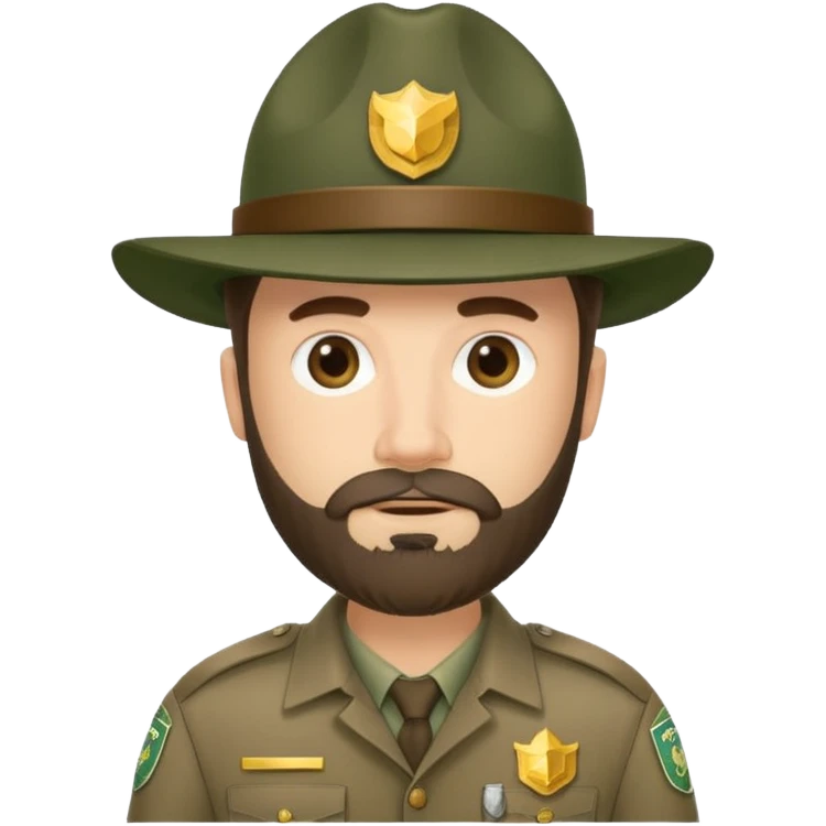 Male Park Ranger with beard  emoji