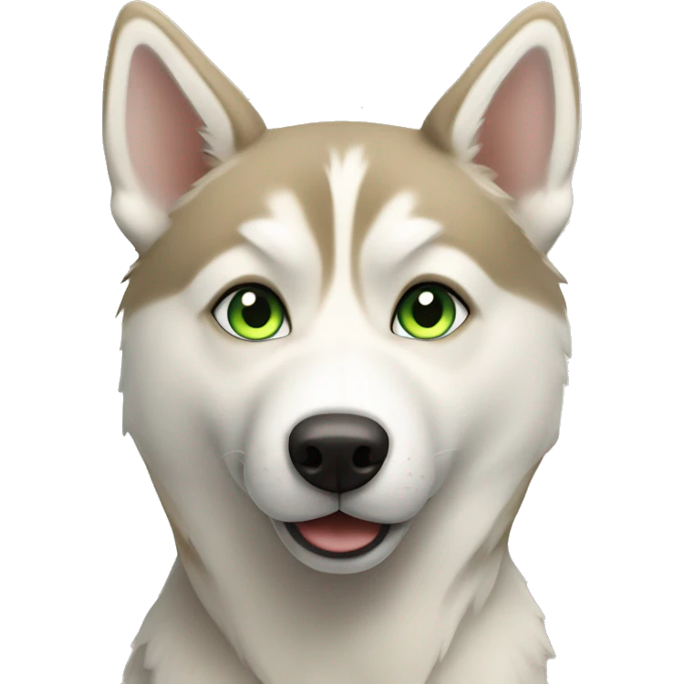 Beige husky with light brown green eyes emoji