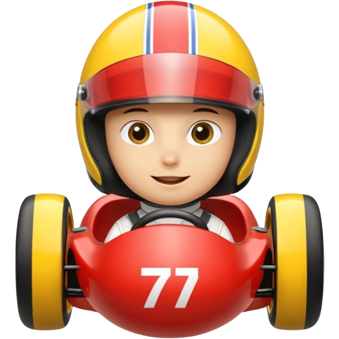 Sweet happy egg in formula 1 car emoji