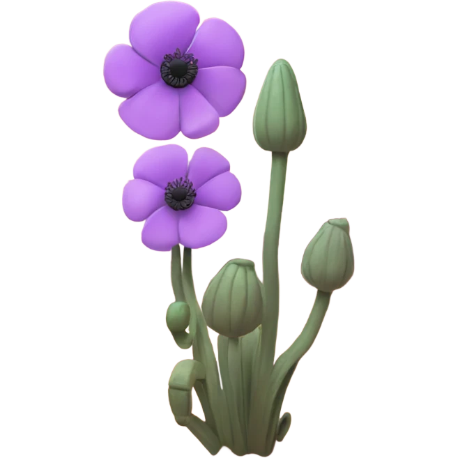 A poppy and Lilac in a desert emoji