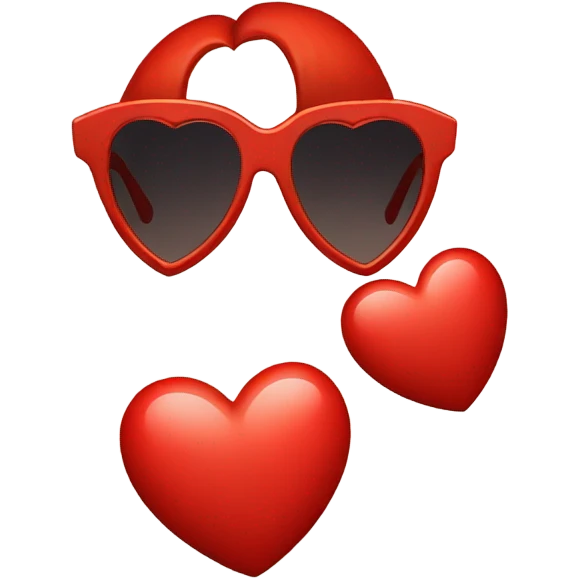 vintage red heart sunglasses emoji