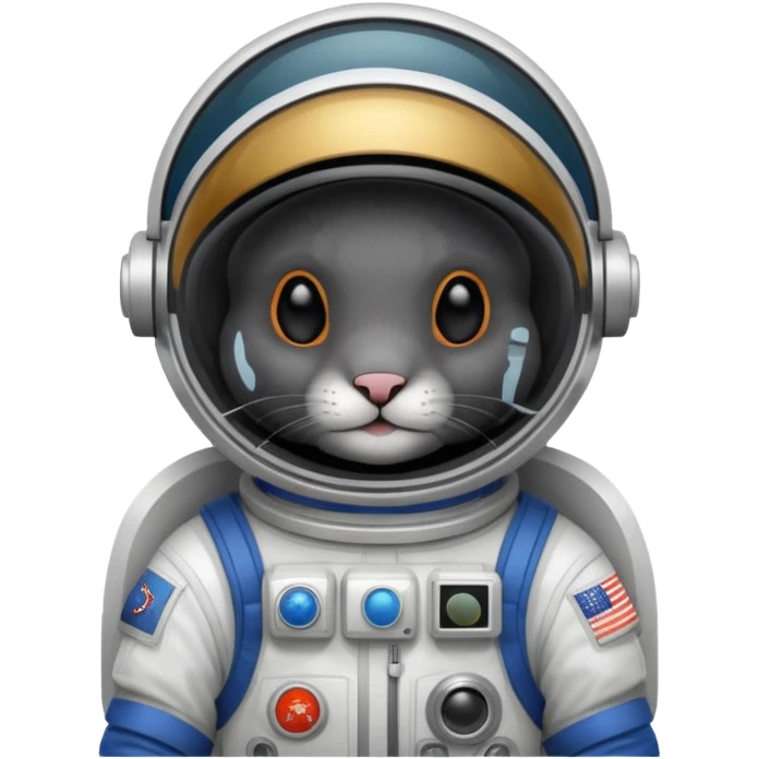 black rabbit with astronaut costume emoji