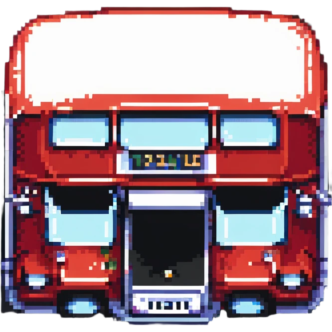 London double-decker bus in pixel art style emoji