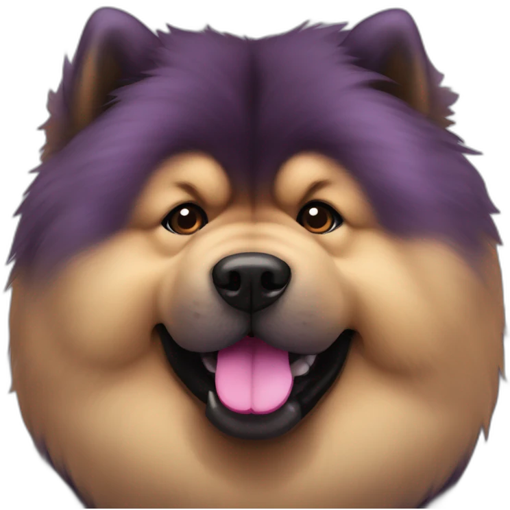 chow chow dark purple tongue emoji
