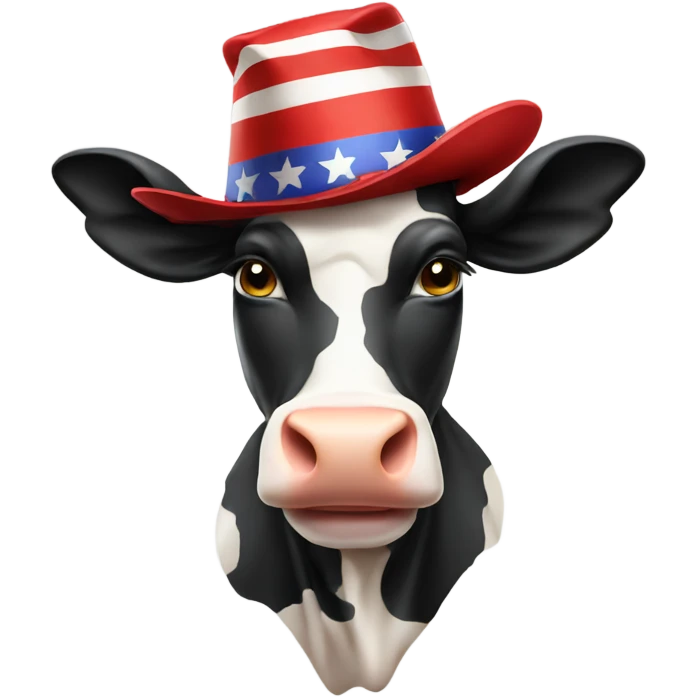 voting cow with hat emoji