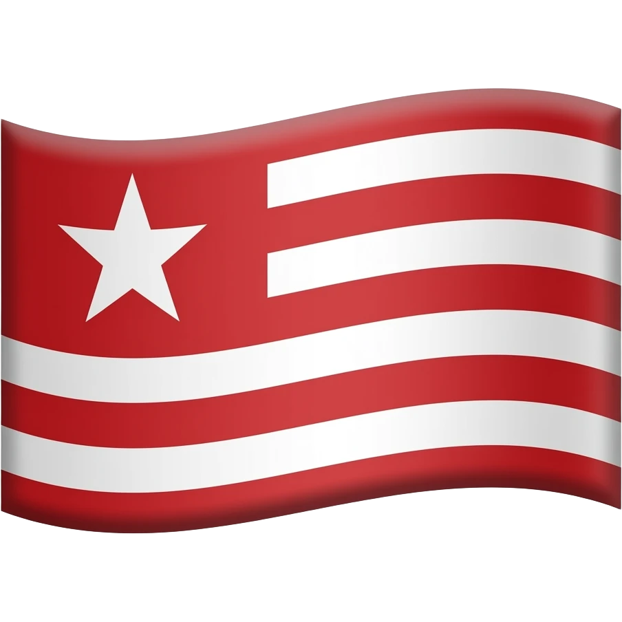 Make Majapahit Flag With 5 Red Stripes And 4 White Stripes, Total 9 Stripes Without Canton Red And Cresent And Star emoji