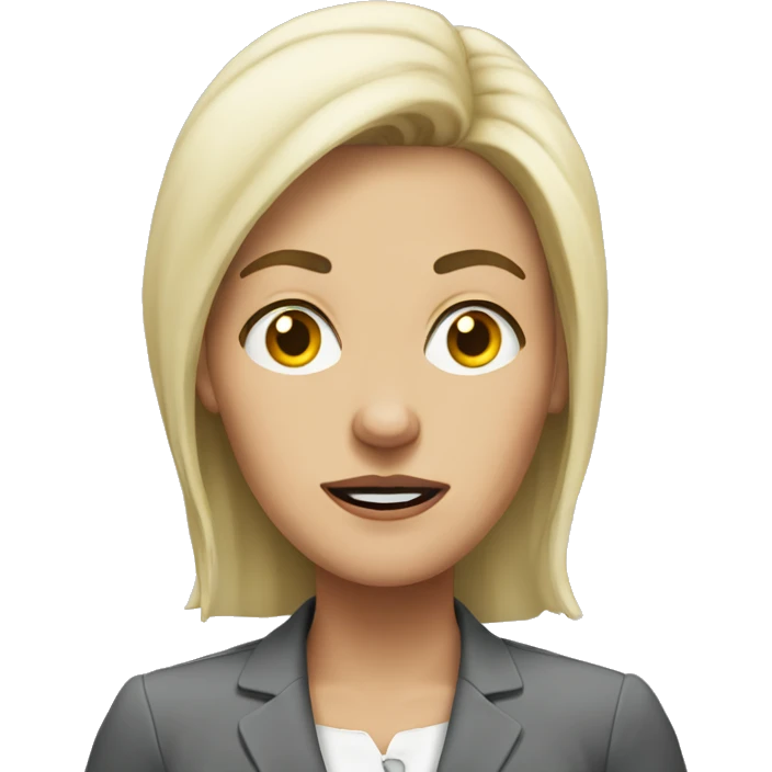 White lady mad in the office emoji