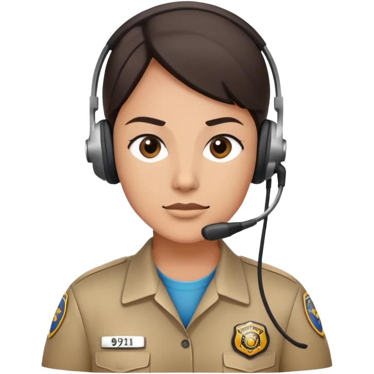 911 dispatcher with head set emoji