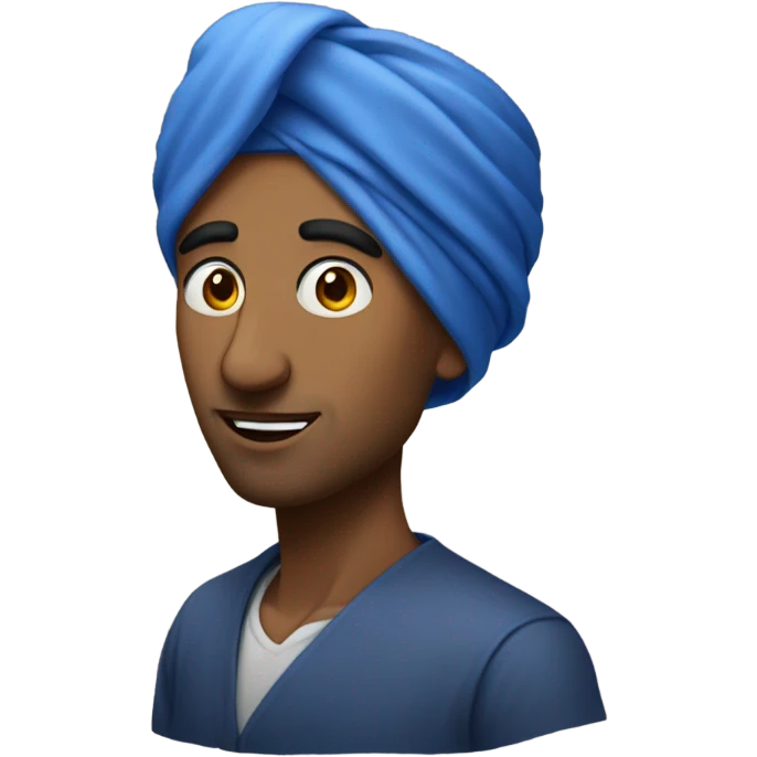 blue turban man portrait emoji
