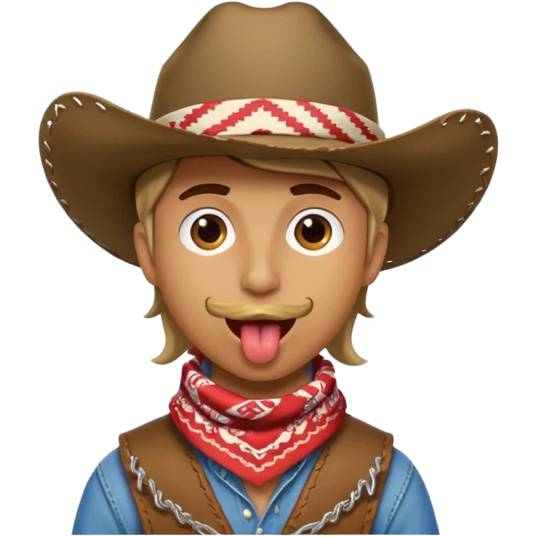 cowboy sticking tongue out emoji