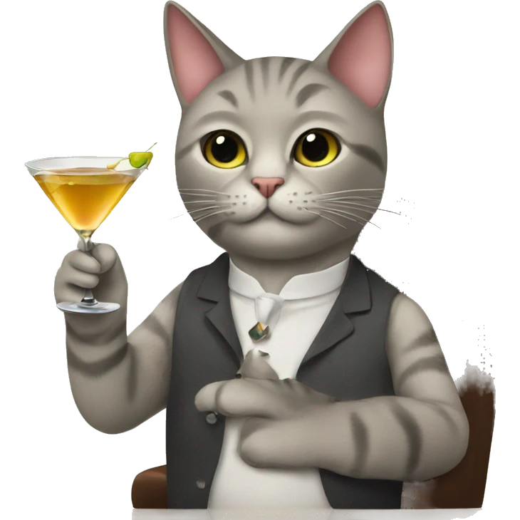 Cat holding a martini emoji