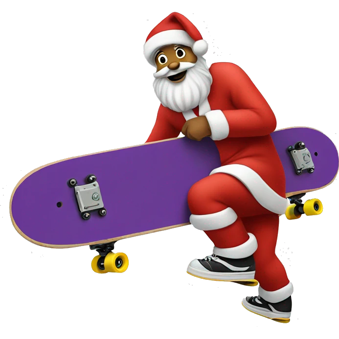 santa claus in skateboard  emoji