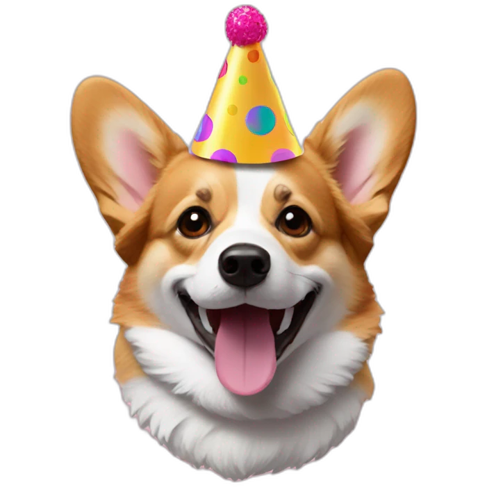 corgi with party hat emoji