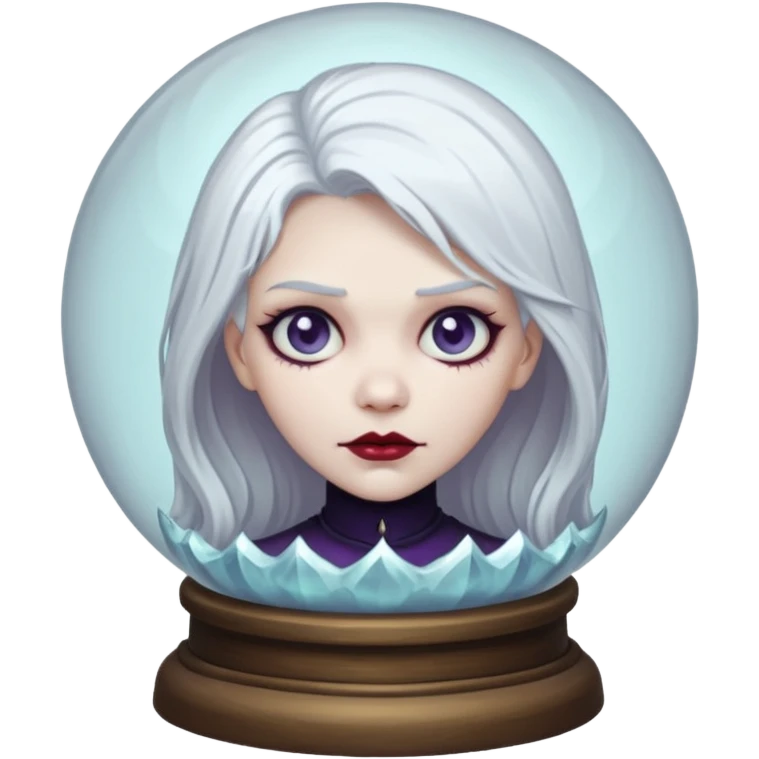 A Ghoulish Lady's head in a crystal ball emoji