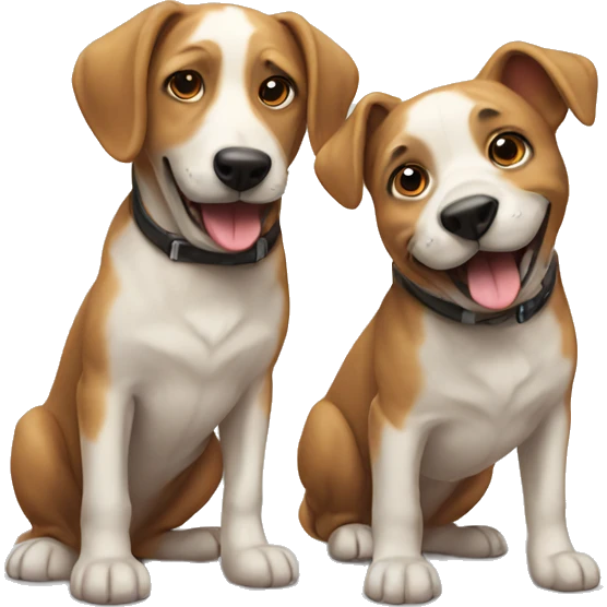 Two dogs playing  emoji
