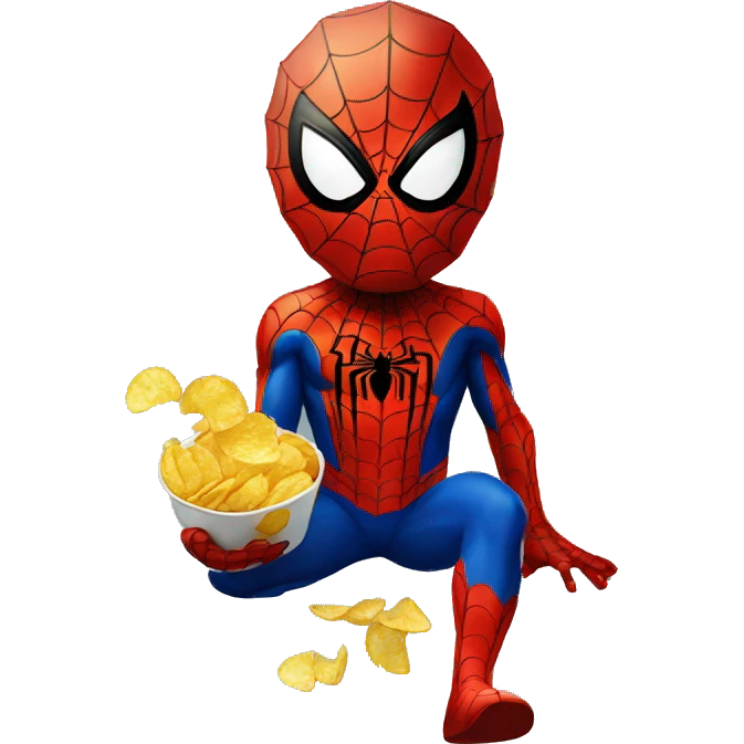 Spider-Man eating chips emoji