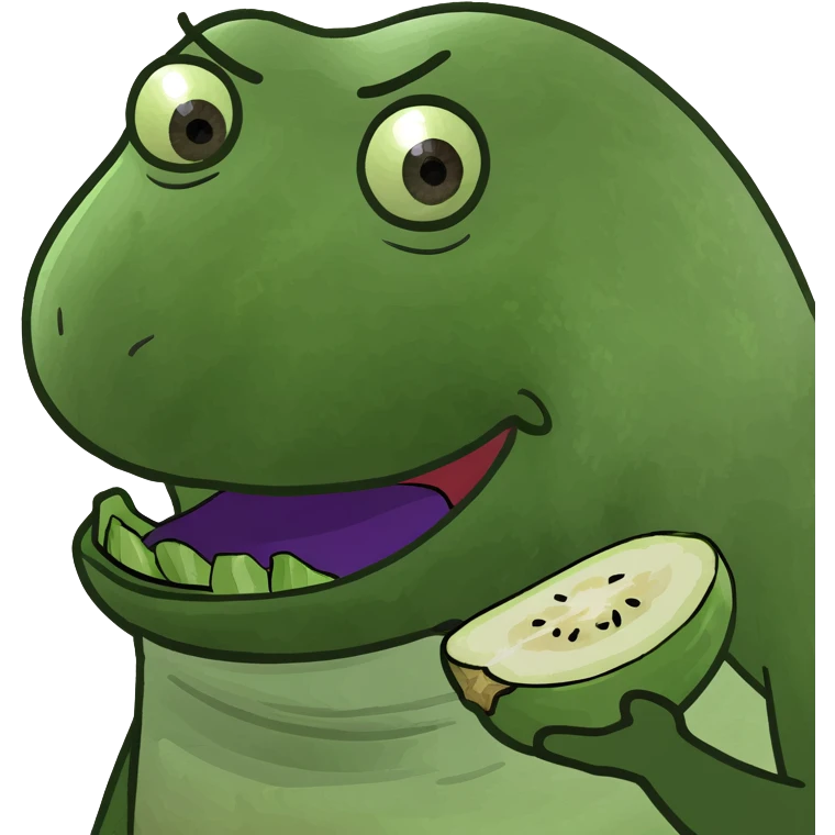 Smiley face eating eggplant emoji