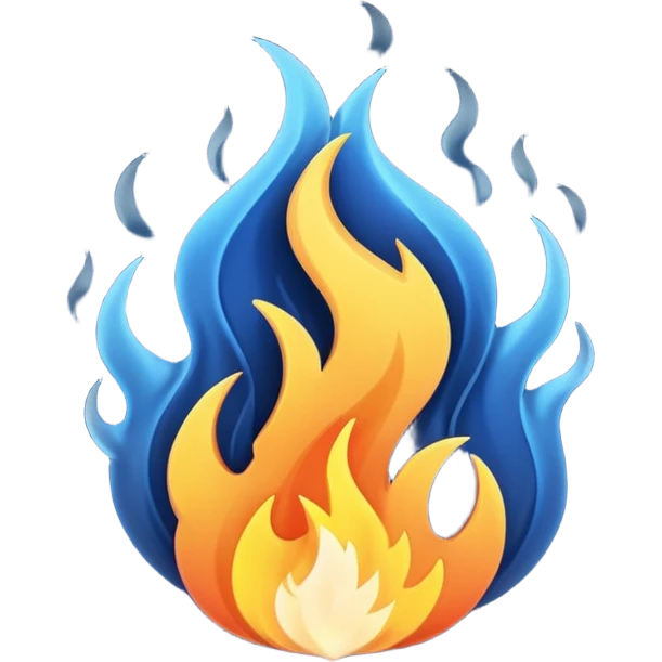 Navy blue fire streak emoji