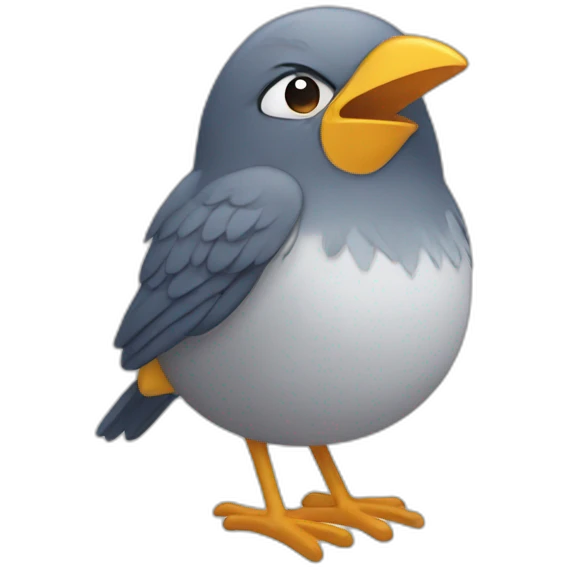 a clearly tired bird emoji