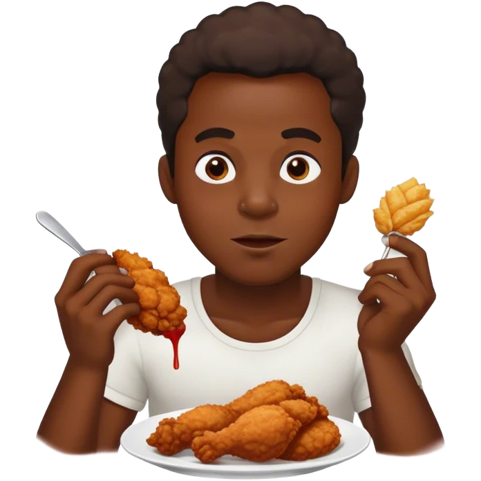 Nigga with fried chicken emoji