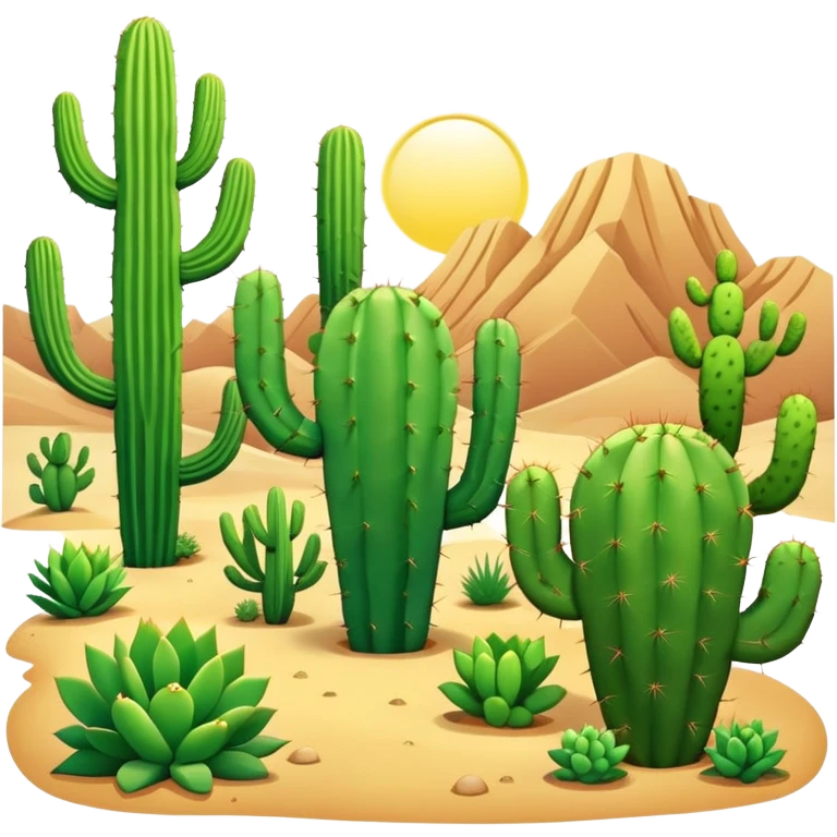 kawaii cactus landscape  emoji