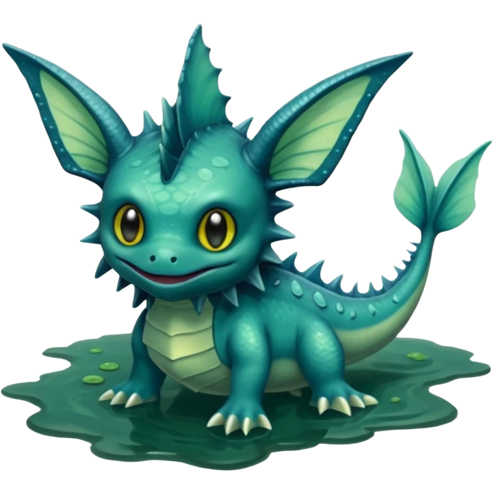 Deep-Dark-Swamp-Seafoam-Green Murky Gloomy Dull Swampy Muddy Vaporeon-Swamp-Algae-Monster emoji
