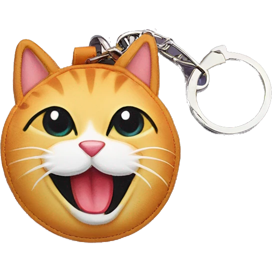 cat keyring on bag emoji